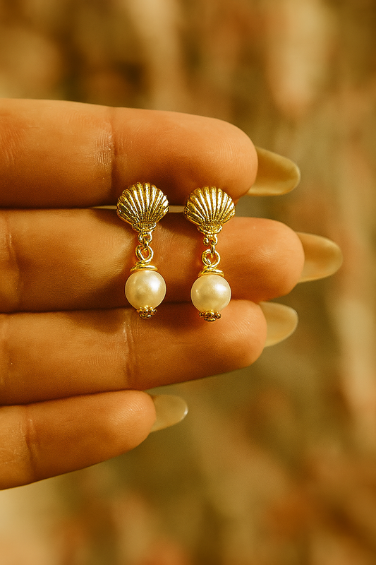 Whispershell – Pearl Drop Earrings - MilieJewels